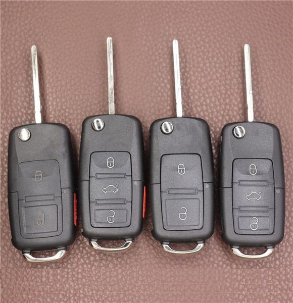 2 3 4 pulsanti pieghevole Flip Fob chiave a distanza per auto con cacciavite per VW Passat Jetta Golf custodia chiave per auto con lama non tagliata NO Chip8384697