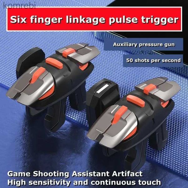 Gamecontroller Joysticks G6 Handy-Gaming-Zubehör Gamepad-Controller für PUBG Aim Shooting L1 R1 Alloy Key Button Game Trigger für IOS Android L24312