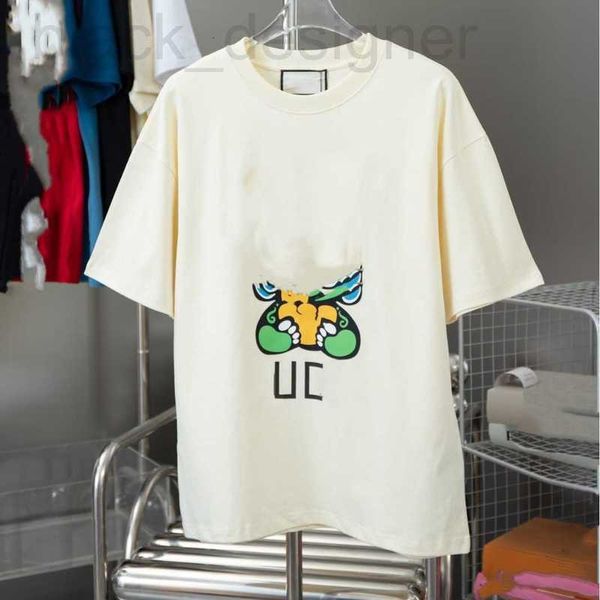 T-shirt da uomo designer GU Gujia Correct High Edition 24S T-shirt della serie New the Year of Loong Leader colorato Stampa di lettere Coppia FXOJ