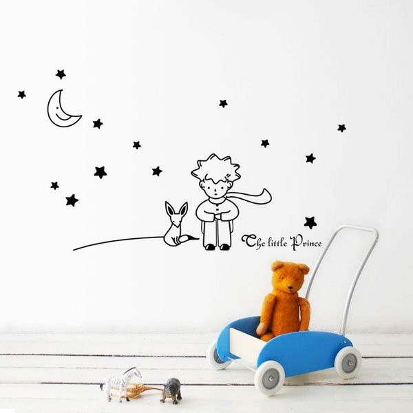 Der kleine Prinz, Mond und Sterne, Wandaufkleber, Kunst, Vinyl, Baby, Kinder, Kinderzimmer, Dekor, Wandaufkleber3092