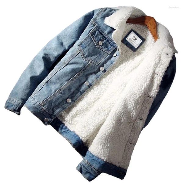 Мужские куртки размера плюс 6XL 5XL, зимняя теплая утолщенная кашемировая джинсовая куртка 2024, классическая модная уличная одежда