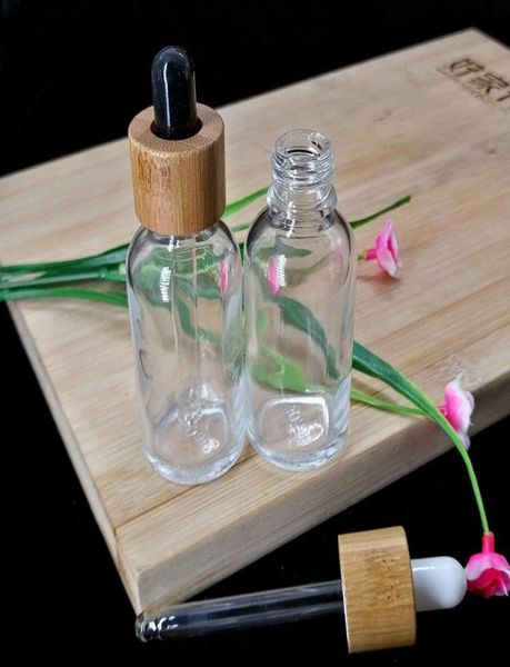 30 мл прозрачное стекло флакон-капельница для эфирного масла косметический контейнер для пипеток упаковочная бутылка экологически чистая деревянная бамбуковая крышка5034956