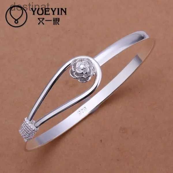 Frisado prata banhado pulseiras flor de cerejeira design romântico bonito pulseira para mulheres casamento noivado jóias prateadas atacado b179l24213