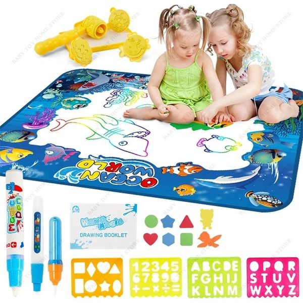 Coolplay Magic Water Drawing Mat Coloring Doodle com Baby Play Brinquedos Montessori Placa de Pintura Educacional para Crianças y240226