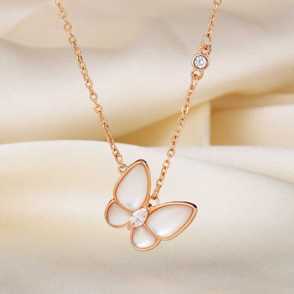 V-образное ожерелье Fritillaria ожерелье-бабочка женская ниша 2023 шейная цепочка на ключицу ожерелье сладкое и роскошное шампанское золото леди звездный стиль