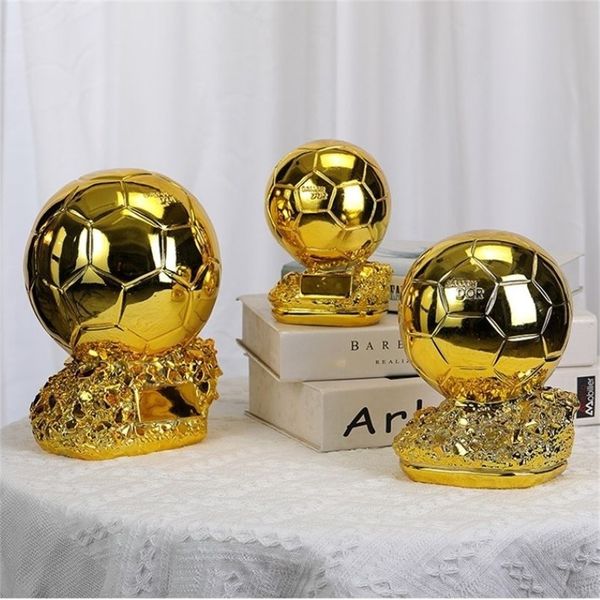 Oggetti decorativi Figurine Coppa del Mondo Calcio europeo Pallone d'oro Pallone d'oro Trofeo Souvenir Calcio Sferico DHAMPION Pl195S