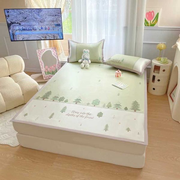 Outros suprimentos de cama High End Ice Rayon Summer Mat para cama Cool Down Air-Permeable Cooling Mat para crianças adultas Lavável Cooled Bed Pad Case