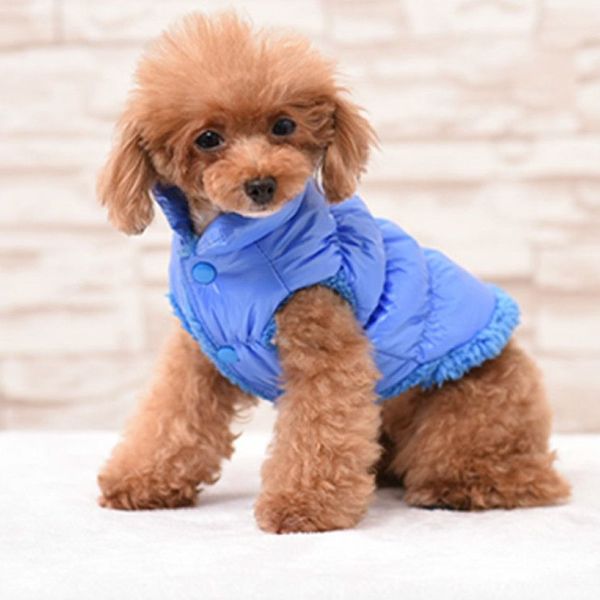 Roupas de inverno à prova de vento colete para cachorro jaqueta acolchoada roupas para cães pequenos roupas quentes chihuahua roupa yorkie vestuário para animais de estimação suprimentos328p