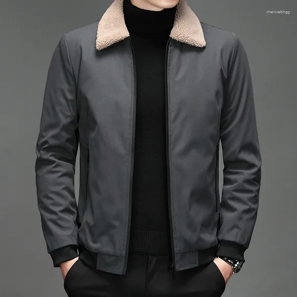 Giacche da uomo Giacca in pile autunno-inverno Escursionismo all'aria aperta Moda Cappotto casual Grigio Nero Militare Abbigliamento da baseball da uomo