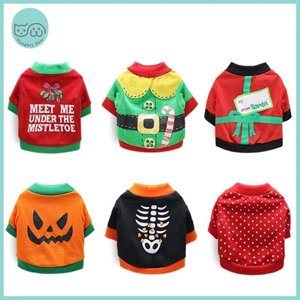 Abbigliamento per cani Pet Cat Costume di Halloween Vacanze di Natale Vestiti Abbigliamento invernale Maglione per cani di piccola taglia Cucciolo di Chihuahua252L