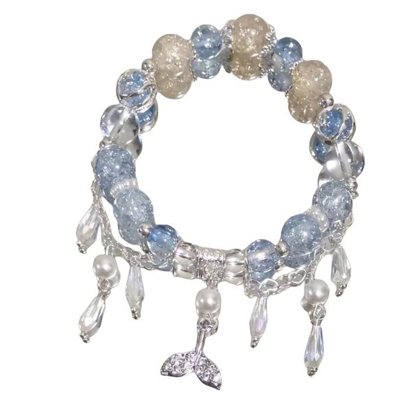 Designer de jóias para mulheres vidro cristal flores borboleta pingente frisado pulseira doce legal pulseira para meninas na moda mão pulseiras