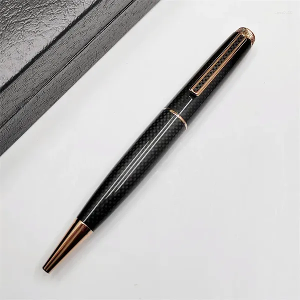 H-B azul preto textura de fibra barril canetas esferográficas moda luxo escrita papelaria material de escritório com caixa conjunto