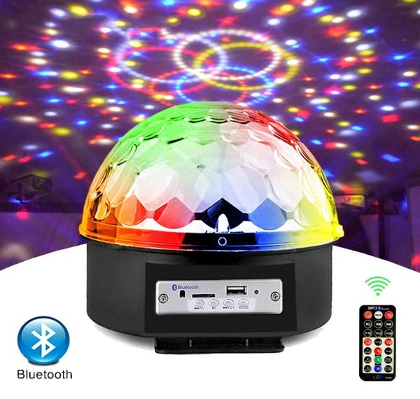 9 Renk Dönen Disco Ball Party LED Gadget Lights Bluetooth Hoparlör Uzaktan Kumanda Sihirli Kristal Ev için Xmas Düğün Şovu2419596