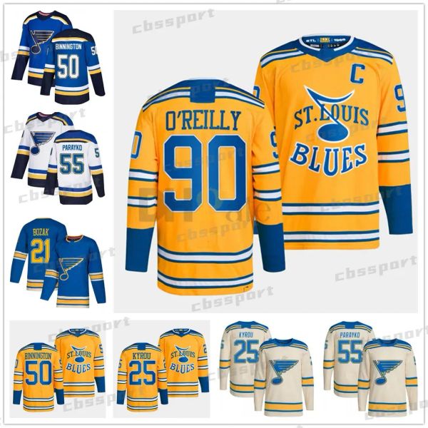 Custom Мужчины Женщины Молодежь Louis''Blues''25 Kyrou Reverse Retro Jersey Райан О'Рейли Павел Бучневич Колтон Парайко Брейден Шенн Томас Владимир Торей Круг