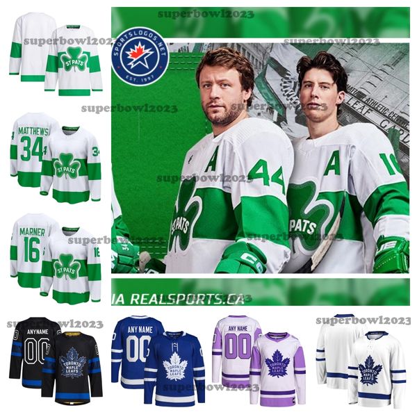 2024 Toronto Maple Custom Leafs Hockey Maglie 17 Wendel Clark 13 Mats Sundin 93 Doug Gilmour 90 Ryan O'Reilly 19 Calle Jarnkrok 78 TJ Brodie Michael Bunting Giordano