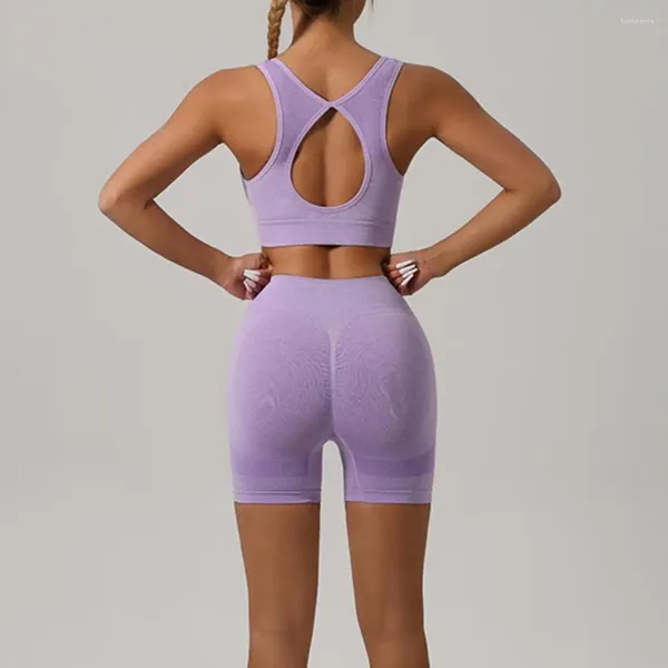 Aktif setler Yoga kıyafeti Kadınlar için düz renk tasarım egzersiz seti