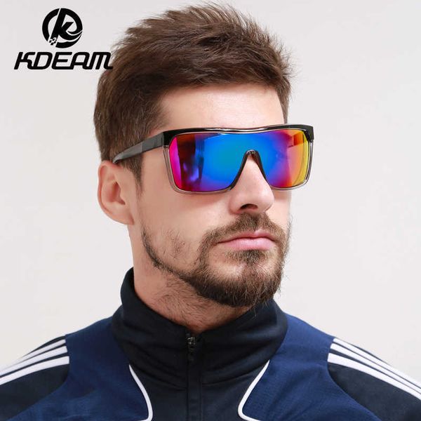 Kdeam nicht standardmäßige einteilige winddichte Sonnenbrille UV-beständige Sonnenbrille mit großem Rahmen Damenbrille kd802