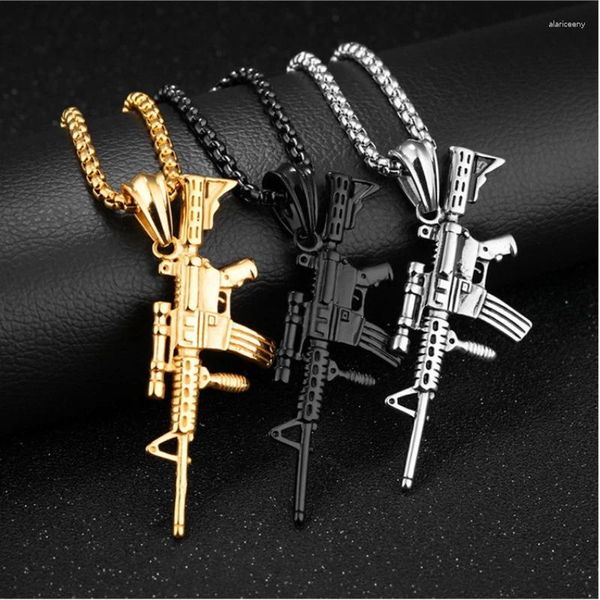 Collane con ciondolo Moda AK-47 Fucile mitragliatore Uzi Collana Uomo Rock Hip Hop Regalo gioielli per feste