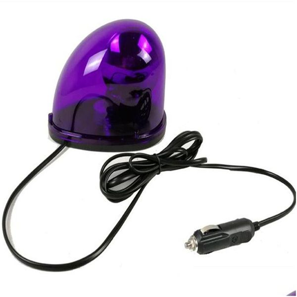 Luci di emergenza per auto Dc12V 10W Ruota Faro di segnalazione con presa accendisigari Polizia Vigili del fuoco Turck Ambance Posta verde Viola Flash L Otlfi