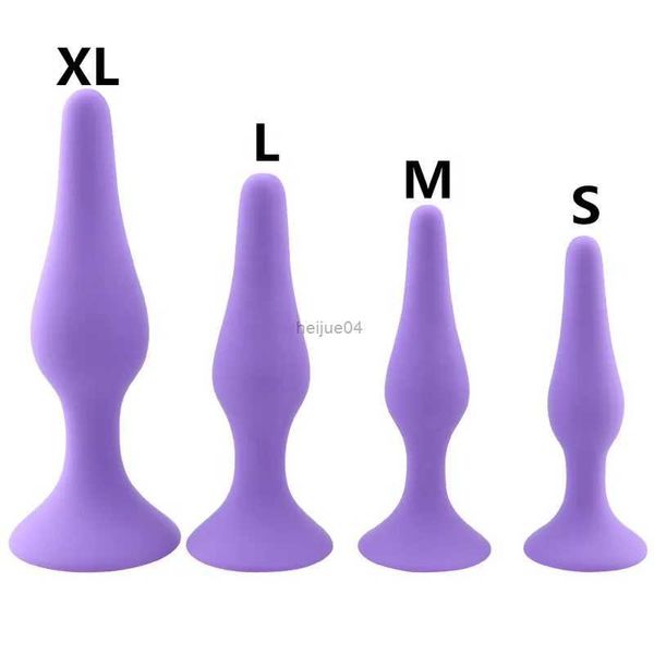 Brinquedos anais 4 tamanhos de grau médico silicone anal trainer kit para homens massageador de próstata anal butt plug brinquedos sexuais para mulheres menl2403