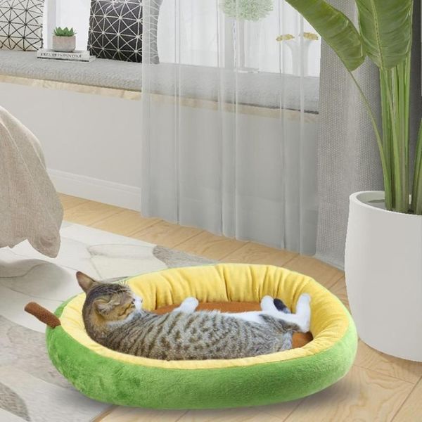 Кровать для собак открытого типа в форме авокадо для маленьких средних собак, кошек, домашних животных, теплая конура, всесезонные товары для домашних животных264J