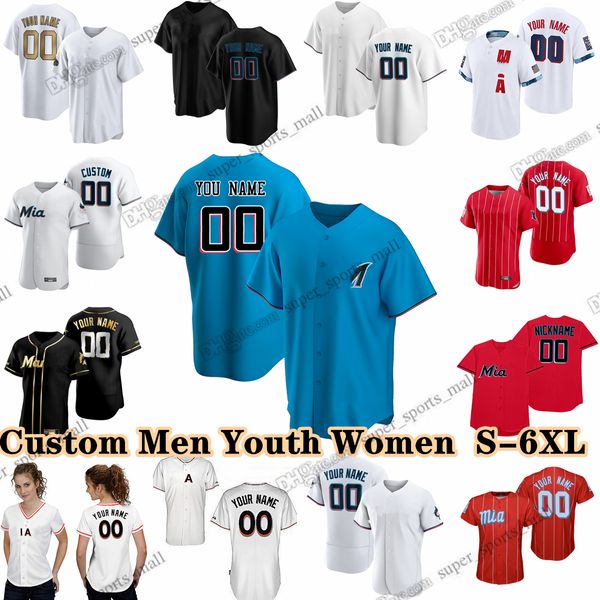 Personalizzato S-6XL 2024 Jazz Chisholm Jr. Jersey Sandy Alcantara Baseball 15 Brian Anderson Huascar Brazoban Peyton Burdick Edward Cabrera JT Chargois Garrett Cooper Floro