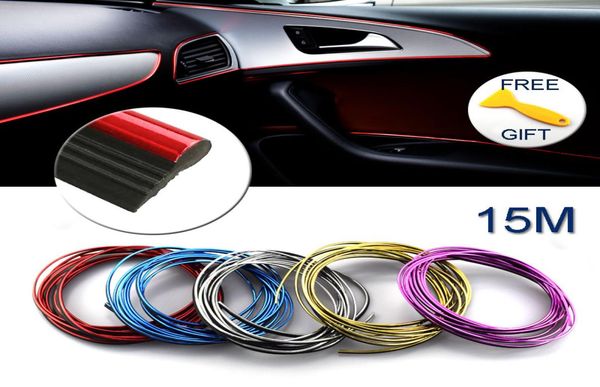 15M Modanatura Auto Striscia di Rivestimento Decorazione di Interni Filo Cruscotto Adesivo Decalcomanie Porta Uscita Aria Accessori Auto Car Styling7524507