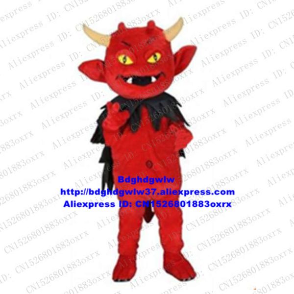 Costumi mascotte Diavolo rosso Demone Demone Mostro Freak Mostruosità Costume mascotte Personaggio dei cartoni animati Circolare Volantino Esclusivo Esclusivo Zx2802