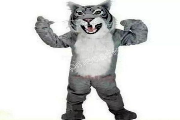 costumi della mascotte della tigre pelosa di alta qualità personaggio dei cartoni animati vestito vestito di Halloween adulti dimensioni festa di compleanno vestito da festival all'aperto7679748