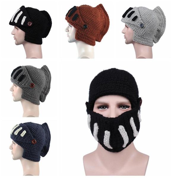 Berretti lavorati a maglia all'uncinetto Cappello Il cavaliere romano Berretti invernali caldi per gladiatori Uomo Donna Cappelli hip-hop di Natale Rifornimento del partito 5 colori RR2574845