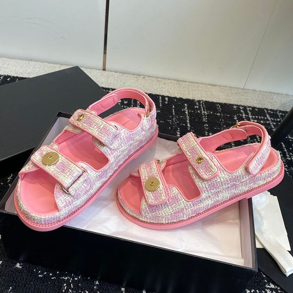 Sandálias femininas designer ao ar livre sapato de praia senhoras de pele de cordeiro com salto plataforma bownot slides pérola clássico preto branco rosa cinza mules flip flops sapato de lazer