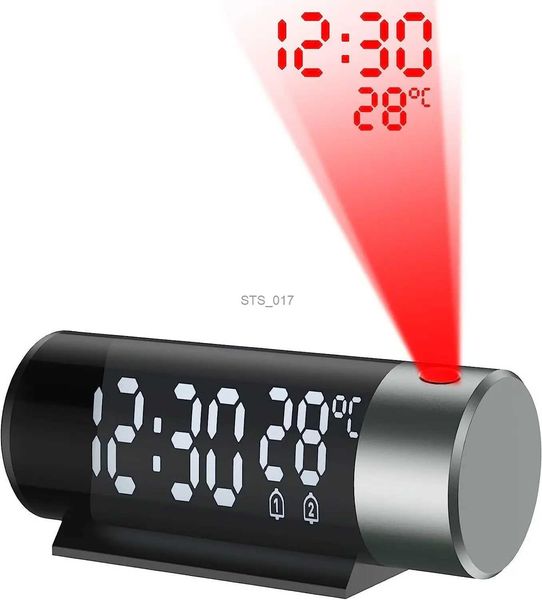 Outros relógios Acessórios LED Digital Smart Alarm Clock Time Projector LCD Display Relógio de cabeceira Desktop DecorationL2403