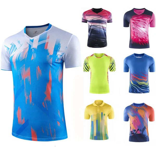 Camisas de badminton homens/mulheres secagem rápida respirável tênis de mesa t camisas correndo camisa esportiva tênis treinamento t camisas 1906 240304
