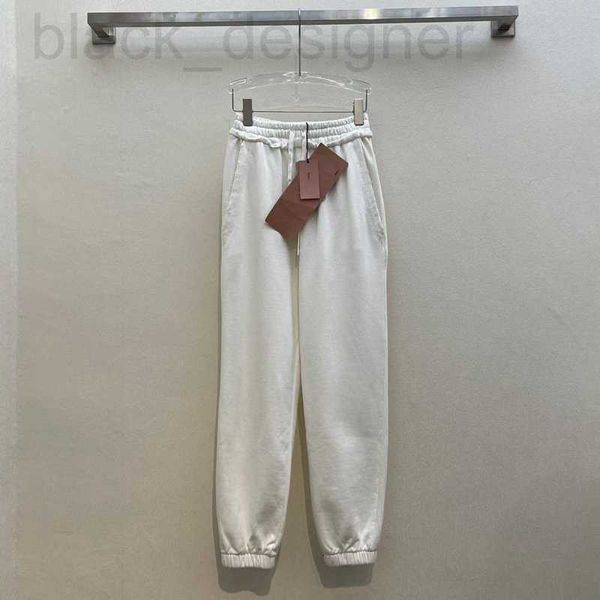 Pantaloni da uomo firmati Autunno e inverno nuovi Miu Nanyou Gaoding stile casual minimalista ricamo patch di colore a contrasto con pantaloni leggings sportivi in peluche QIE9