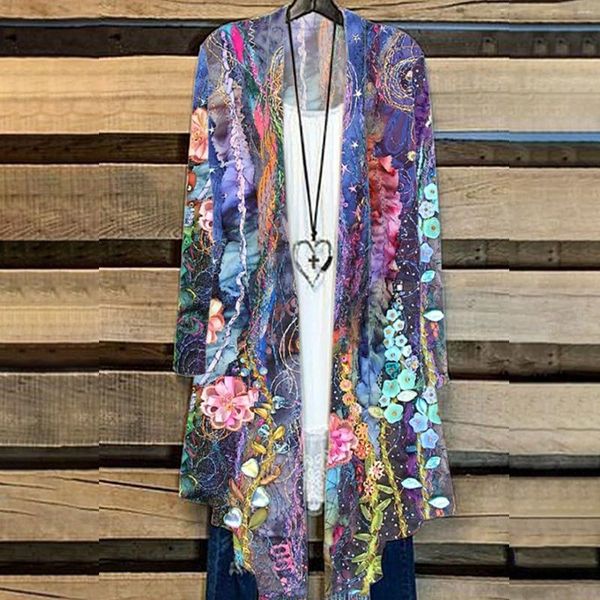 Kadın bluzları kadın kimono bluz yaz uzun kolu güneş kremi hırka vintage moda örtbas kızlar tatil tatil şal pelerinler