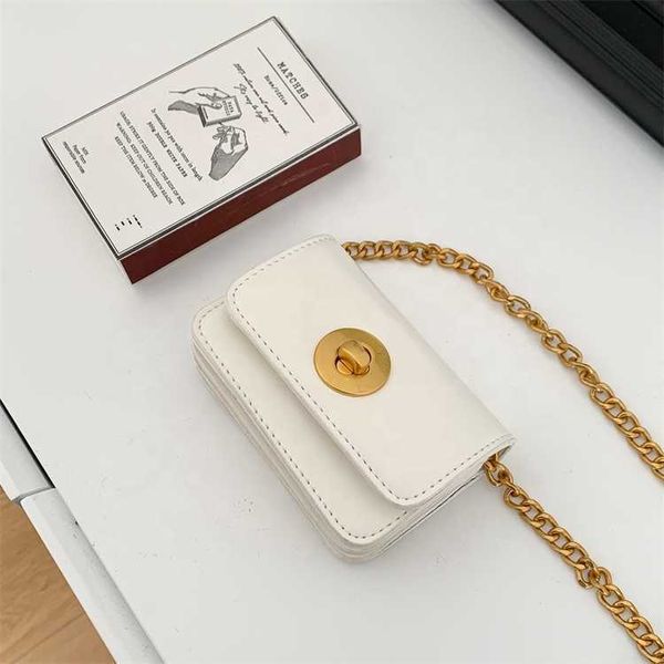 Mini borsa HBP color crema, tendenza della moda, sudcoreana, nuova carta a 3 posizioni, senso avanzato, piccola catena di design femminile