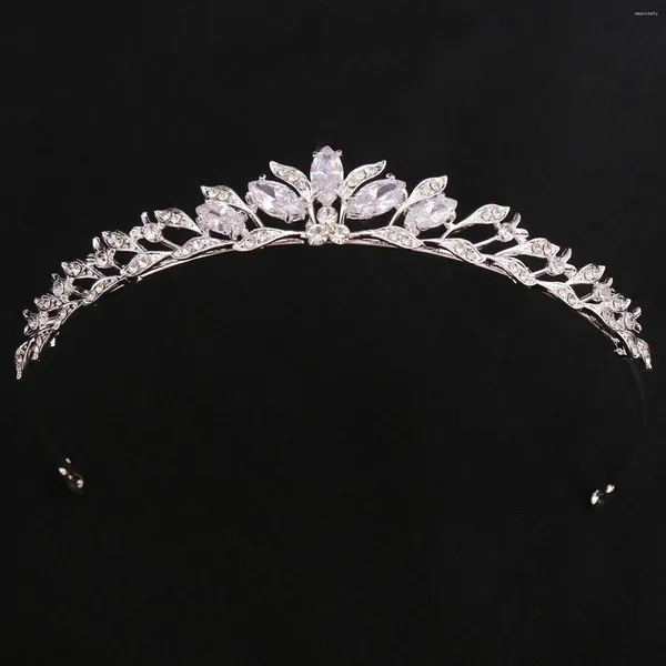 Grampos de cabelo mini princesa diadema brilhante zircão headbands ouro/prata cor liga tiaras e coroas noiva festa de casamento jóias acessório