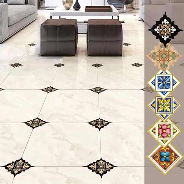 15pc 21pc cozinha adesivo decorativo auto adesivo pvc cerâmica telha adesivos de parede à prova dwaterproof água arte diagonal piso stickers229j