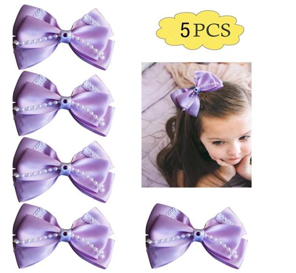 5pcs 455039039 İlk Prenses Yay Sparkle Saç Bow İlham Karakter Kız Saç Aksesuarları7949273