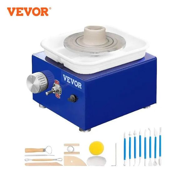 Vevor 26in 39in mini roda de cerâmica 2 plataformas giratórias cerâmica formando máquina ajustável 0300rpm velocidade abs destacável bacia 240228