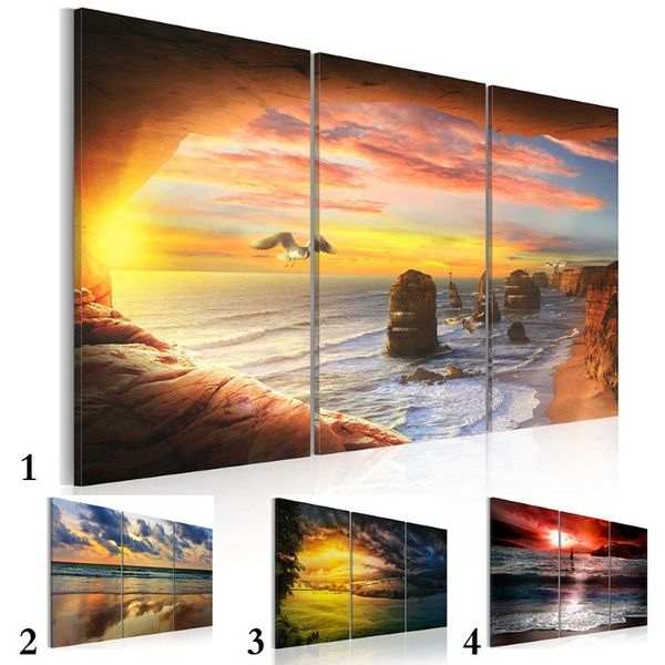 5 Panel Modern Baskılı Deniz Dalgası Peyzaj Resmi Resim Tuval Sanat Seascape Resim Oturma Odası İçin Çerçeve Yok Hediye Yağ276W