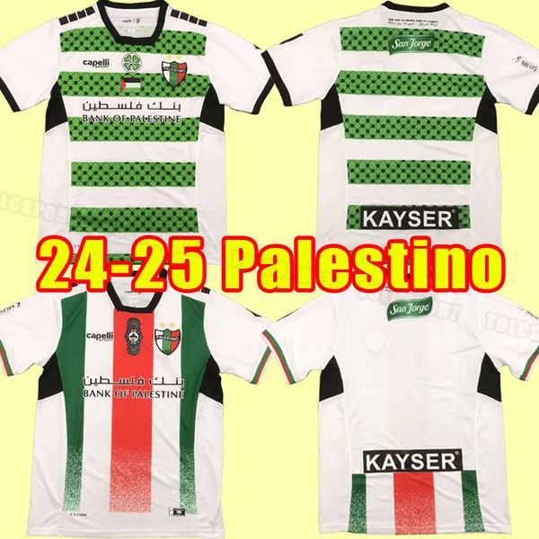 2023 2024/25 Palestino Fußballtrikots kostenlos Palästina JIMENEZ BENITEZ CORTES Fußballtrikot mit schwarzem Mittelstreifen Home Third War Justice