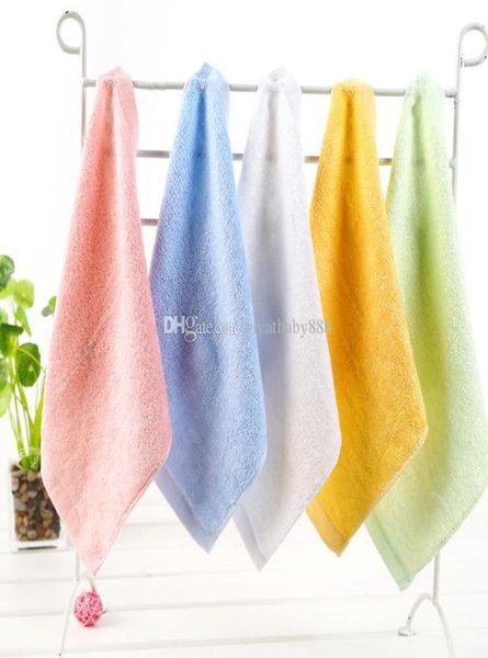 2017 novas toalhas infantis de fibra de bambu macio lenço do bebê crianças babadores pano toalhetes 5 cores 2525cm c18286426389
