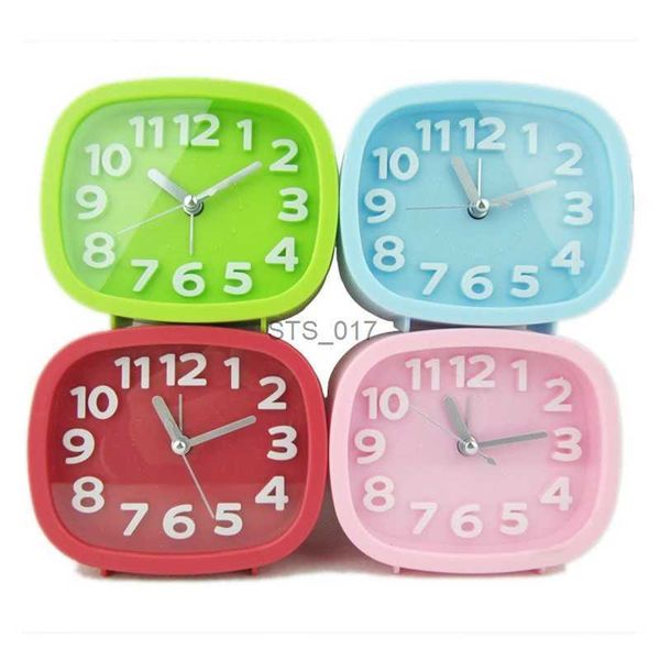 Altri orologi Accessori Sveglia di lusso nordica Orologio da tavolo per scrivania da studente per bambini muto Camera da letto Sala studio Orologio semplice color caramello glassato 12 * 10 cmL2403