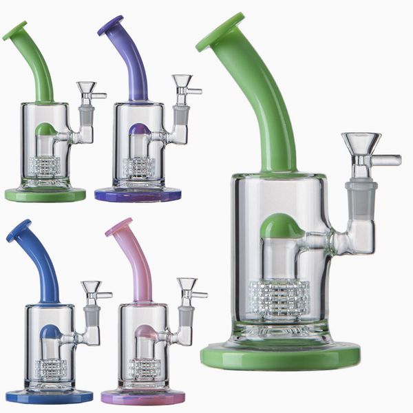 Colorido Hookahs Dome Percolator e Birdcage Percolator Water Pipe com Splash Guard Glass Bong 14mm Feminino Joint DHL20091