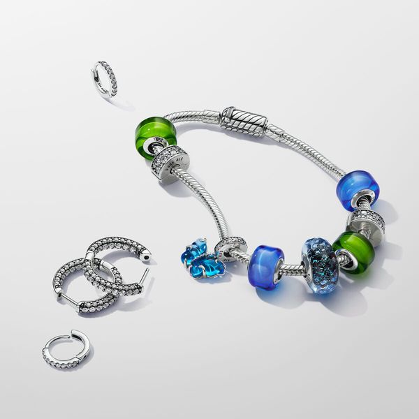 2024 neues, hochwertiges Bettelarmband-Set aus 925er Sterlingsilber mit Schmetterlingsanhänger, luxuriöse Ohrringe, Designer-Halskette, passend für Pandoras-Armreif, beliebtes Schmuckgeschenk für Damen