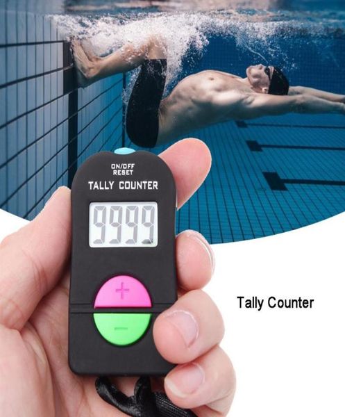 Contatore digitale manuale Contatore elettronico nero Aggiungi o sottrai Clicker manuale in esecuzione per sport con la palla Nuoto Corsa in palestra6066356