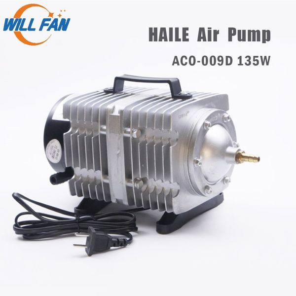 Will Fan Hailea Pompa d'aria Aco-009D 135w Compressore d'aria magnetico elettrico per macchina da taglio laser Pompa di ossigeno 125L min Fish193s