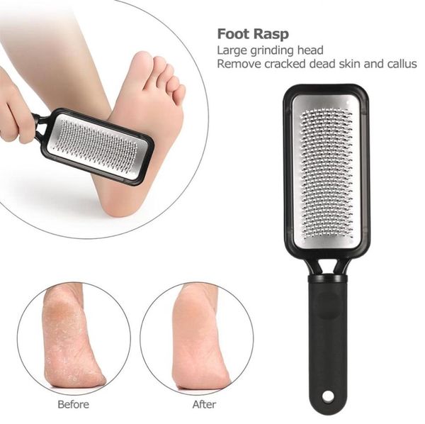 File di raspa per piedi a doppio lato Pelle dura morta Rimozione del callo File di piedi per pedicure Rettifica Rimuovi strumenti Nero 1 pz7555502