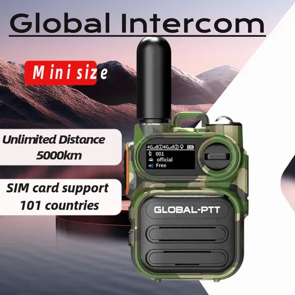Rede pública global 4G walkie-talkie Mini walkie-talkie bidirecional portátil com lanterna distância ilimitada de 5000 km